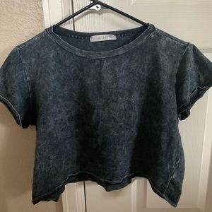 Grey and black crop top